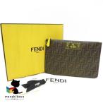  Fendi FENDI как новый Zucca клатч 7N0078 PVC чай Brown сумка портфель сумка сумка коробка ткань пакет G карта разряд S сумка [ б/у ]