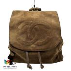  Chanel CHANEL здесь Mark рюкзак рюкзак замша кожа Brown Gold металлические принадлежности Vintage портфель портфель сумка сумка разряд B...