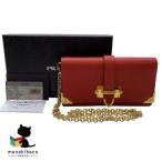  Prada PRADA 1ZH044safia-no kai e цепь плечо сумка на плечо наклонный .. красный красный Gold металлические принадлежности G карта коробка брошюра разряд A женский...