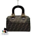  Fendi FENDI Zucca ручная сумочка Mini Boston парусина кожа Brown Gold металлические принадлежности женский сумка [ б/у ]
