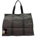  Hermes HERMES Herline большая сумка TGM серый нейлон парусина большая вместимость путешествие бизнес разряд A сумка [ б/у ]