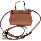  Fendi FENDI микро pi- Cub - сумка на плечо Mini сумка наклонный .. salmon булавка кривошип A женский сумка [ б/у ]