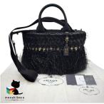  Prada PRADA kana pa2way ручная сумочка чёрный черновой .a парусина чёрный натуральный Gold металлические принадлежности 1BG089 бренд весна лето ощущение роскоши вязаный модный ткань пакет...