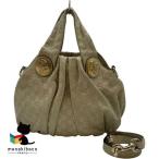  Gucci GUCCIsima2way 2WAY слоновая кость Gold металлические принадлежности кожа портфель портфель сумка сумка плечо ремешок разряд AB женский сумка [ б/у ]