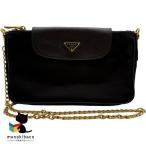  Prada PRADA нейлон цепь сумка на плечо чёрный бренд compact сумка сумка наклонный .. тонкий легкий модный ощущение роскоши ремешок разряд A...