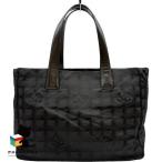  Chanel CHANEL новый путешествие большая сумка MM чёрный здесь Mark нейлон кожаная сумка разряд A женский сумка [ б/у ]