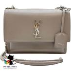  солнечный rolan Saint Laurent Sunset гладкий кожа серый цепь сумка на плечо cloche to кольцо для ключей разряд A женский сумка [ б/у ]