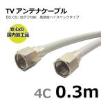 TVアンテナケーブル 30cm BS/CS/地上デジタル/4K/8K放送対応 同軸 両端接栓付き 4C-FF-0.3ｍ