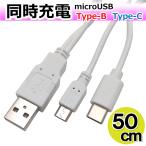 Type-c microUSB-B модель зарядка кабель 2 шт. одновременно 50cm [ белый ]AD-3668