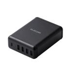  Elecom смартфон * планшет для AC зарядное устройство USB-A4 порт ( случайный зарядка ) Type-C1 порт (PD30W) электрический кабель 1.5m черный MPA-ACD02BK