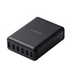  Elecom смартфон * планшет для AC зарядное устройство USB-A6 порт ( случайный зарядка ) электрический кабель 1.5m черный MPA-ACD03BK