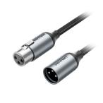 VENTION микрофонный кабель XLR мужской to XLR женский 3m серый BK-1498