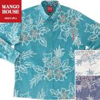 かりゆしウェア メンズ 沖縄 結婚式 アロハシャツ リゾート お揃い ペア 2025 ボタンダウン 長袖シャツ 256073 トントンあぐーハイビー