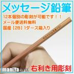 ショッピング名入れ 鉛筆 【メール便送料無料】 メッセージ（名入れ）国産鉛筆 右利き用【2B】12本入　彫刻料金込み　1ダース全て異なる内容　紙ケース付　正午までのご注文は当日出荷
