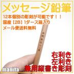 ショッピング名入れ 鉛筆 【メール便送料無料】個別彫刻　メッセージ（名入れ）鉛筆 【2B】 縦書き　左利き右利き兼用 12本入　彫刻料金込み　1ダース全て異なる内容　無地　紙ケース付　