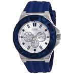 腕時計 ゲス GUESS W0674G4 Guess Men's Force 45mm Blue Silicone Band Steel Case Quartz White Dial Analog W