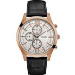 腕時計 ゲス GUESS W0876G2 Watch Guess White Leather Man Hudson W0876G2 Chronograph