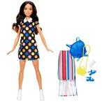 バービー Barbie ファッショニスタ人形と衣装のセット 水玉のワンピース ストライプのスカートと