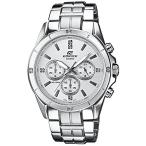 腕時計 カシオ メンズ EF544D7AV Casio EF544D-7A Men's Watch Stainless Steel Edifice White Dial Diamond