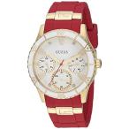 腕時計 ゲス GUESS U1157L2 GUESS Gold-Tone + Iconic Red Stain Resistant Silicone Watch with Day, Date + 24