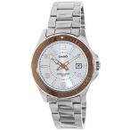 腕時計 カシオ メンズ MTD1074D-7AV Casio Men's Silver-Tone Steel Silver-Tone Dial Rose-Tone Bezel