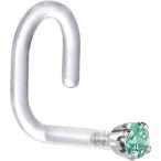 ボディキャンディー ボディピアス アメリカ G-2525 Body Candy 1/4" White Gold 1.5mm Mint Green