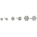 ゲス ピアス アメリカ 82075504 GUESS "Basic" Silver Crystal Mini Flower Trio Set Stud Earrings