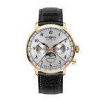 腕時計 ツェッペリン メンズ 7038-1 Graf Zeppelin Hindenburg Swiss Quartz Moonphase Calendar Dress W