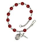 Bonyak Jewelry ブレスレット ジュエリー RB6000RBS-9016 St. Cecilia Silver Plate Rosary Bracelet 6mm