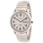 腕時計 タイメックス メンズ T2N0919J Timex Men's Easy Reader 35mm Watch ? Silver-Tone Case White