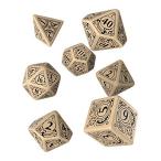 ボードゲーム 英語 アメリカ QWOSTE18 Steampunk Dice Beige/Black (7 Stk.) Board Game