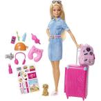 Yahoo! Yahoo!ショッピング(ヤフー ショッピング)バービー Barbie トラベルドール ブロンド 子犬 10種類以上のアクセサリーが付属 ピンクノスーツ