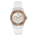 腕時計 ゲス GUESS U1053L2 GUESS Stainless Steel + Rose Gold-Tone White Stain Resistant Silicone Watch wit