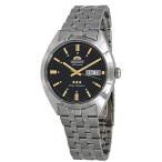 ӻ ꥨ  RA-AB0E06B Orient RA-AB0E06B Men's 3 Star Stainless Steel Black Dial Day D