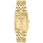 腕時計 ブローバ レディース 97P140 Bulova Ladies Futuro Quadra Rectangular Case Yellow Gold-Tone St