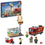 レゴ シティ 60214 City Fire Burger bar Rescue Truck Toy, Burger bar Minifigures &amp; Accessories, Fire Truck