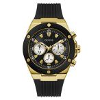 腕時計 ゲス GUESS GW0057G1 GUESS Men's Stainless Steel Analog Watch with Silicone Strap, Black, 24 (Model