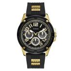 腕時計 ゲス GUESS GW0051G2 GUESS Men's Stainless Steel Analog Watch with Silicone Strap, Black, 21.5 (Mod