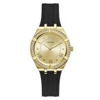 腕時計 ゲス GUESS GW0034L1 GUESS Black + Gold-Tone Crystal Silicone Watch