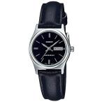 腕時計 カシオ レディース LTP-V006L-1B2 Casio LTP-V006L-1B2 Women's Black Leather Band Black Dial Da