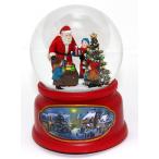 スノーグローブ 雪 置物 The San Francisco Music Box Company Santa w/ Kids Snow Globe