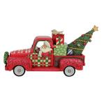 エネスコ Enesco 置物 インテリア 6007443 Enesco Jim Shore Country Living Santa in Red Pickup Truck F
