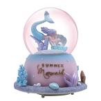 スノーグローブ 雪 置物 1 SURPRIZON Mermaid Snow Globe Musical Box with Colorful Lights Pearl, Shells