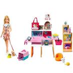 バービー バービー人形 GRG90 Barbie Doll and Playset, Pet Boutique with 4 Pets, Color-Change Grooming