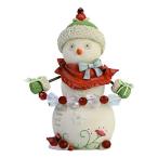 ショッピングsnowman エネスコ Enesco 置物 インテリア 6006524 Enesco 6006524 Heart Cardinal's Christmas Snowman Figurine,