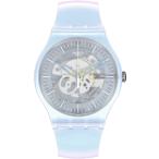 腕時計 スウォッチ レディース SUOK154 Swatch Unisex Casual Blue Plastic Quartz Watch FLOWERSCREEN