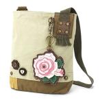 chala バッグ パッチ CHALA Womens' Canvas Patch Crossbody Handbag with Keyfob- Sand (Pink Rose - Sand)