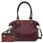 chala バッグ パッチ CHALA Handbags Plum LaserCut Totes Shoulder Purse with Double Zipper Wallet Combo (P