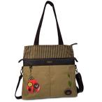 chala バッグ パッチ CHALA Canvas Convertible Stripe Work Tote with Chala Key-Fob in Light Olive (Ladybug