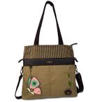 chala バッグ パッチ CHALA Canvas Convertible Stripe Work Tote with Chala Key-Fob in Light Olive (Pink Bu